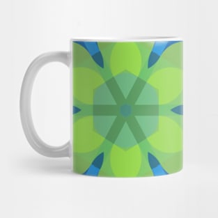 Retro Mandala Flower Green Blue and Orange Mug